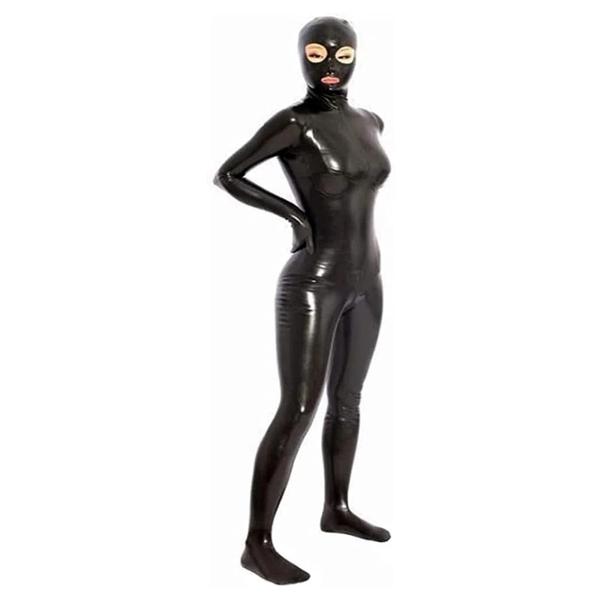 ARIASS Catsuit de charol for mujer, mono ajustado de látex Sexy de cuerpo completo, disfraz de club nocturno DS, ropa erótica de prisionero