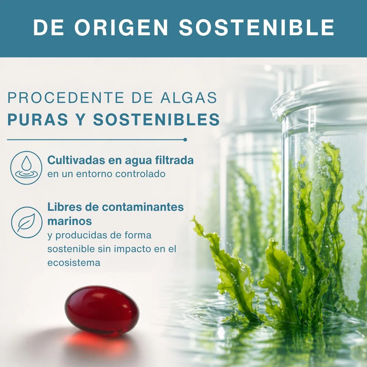 Omega 3 Vegano, Aceite de Algas & Astaxantina, 1344 mg Omega 3 Certificado, 180 Cápsulas Blandas, (DHA 400 mg + EPA 600 mg), Ingredientes Puros, Softgels fáciles de tragar, de Igennus