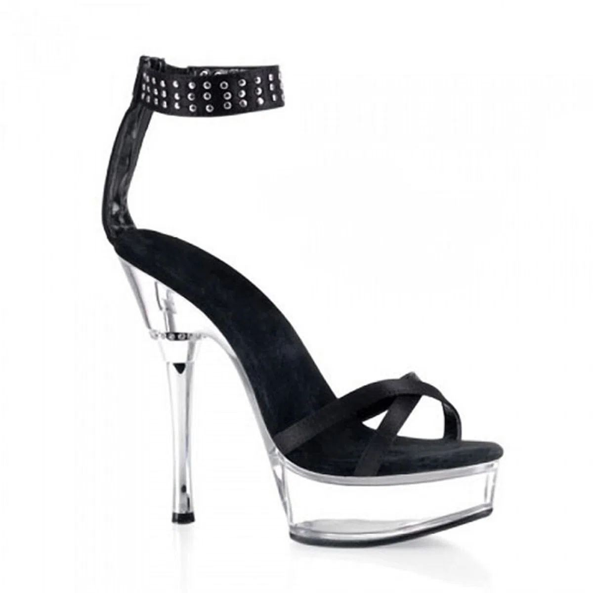 Tacones de Aguja de Plataforma Transparente para Mujer Correa de Tobillo con Punta Abierta Sandalias de tacón Sexy para Vestido de Fiesta de Boda
