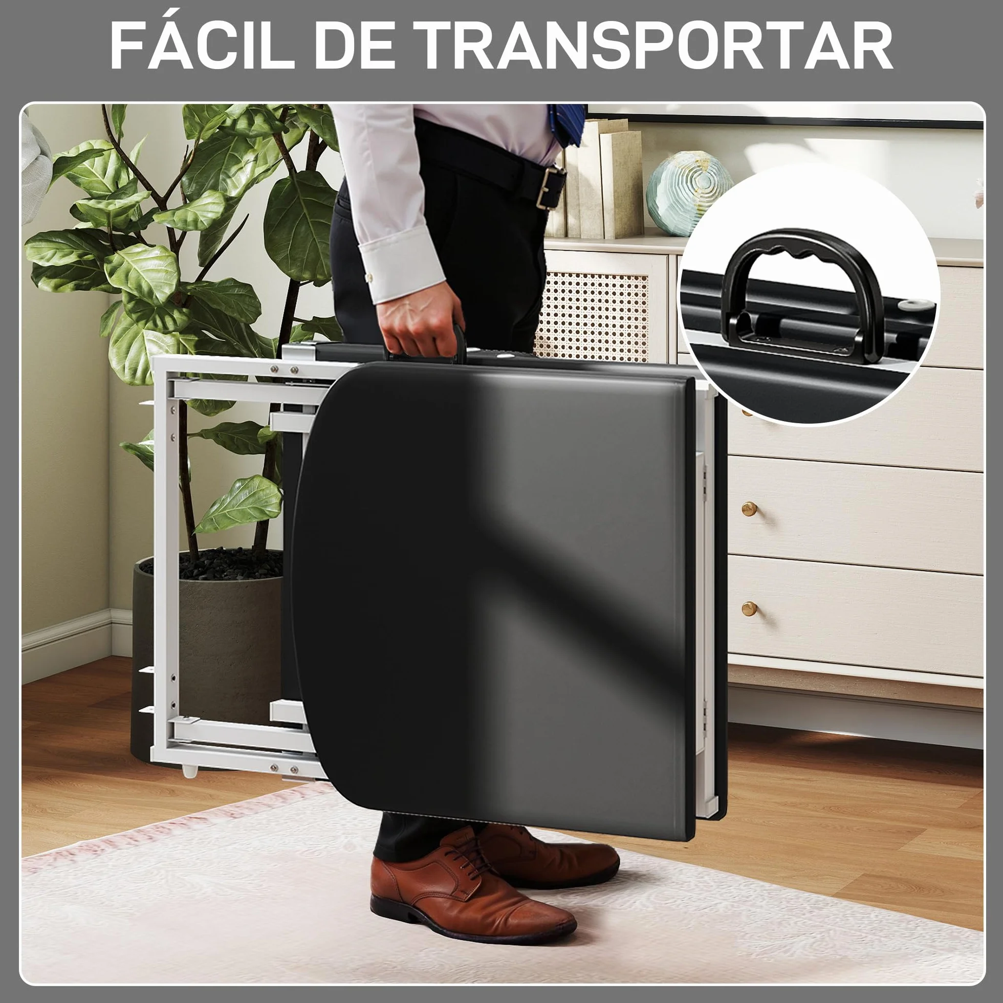 HOMCOM Camilla Masaje Plegable Portátil 3 Zonas Respaldo Soporte Piernas Ajustables Reposacabezas Extraíble Reposabrazos Acolchados SPA 182x82 cm Naranja