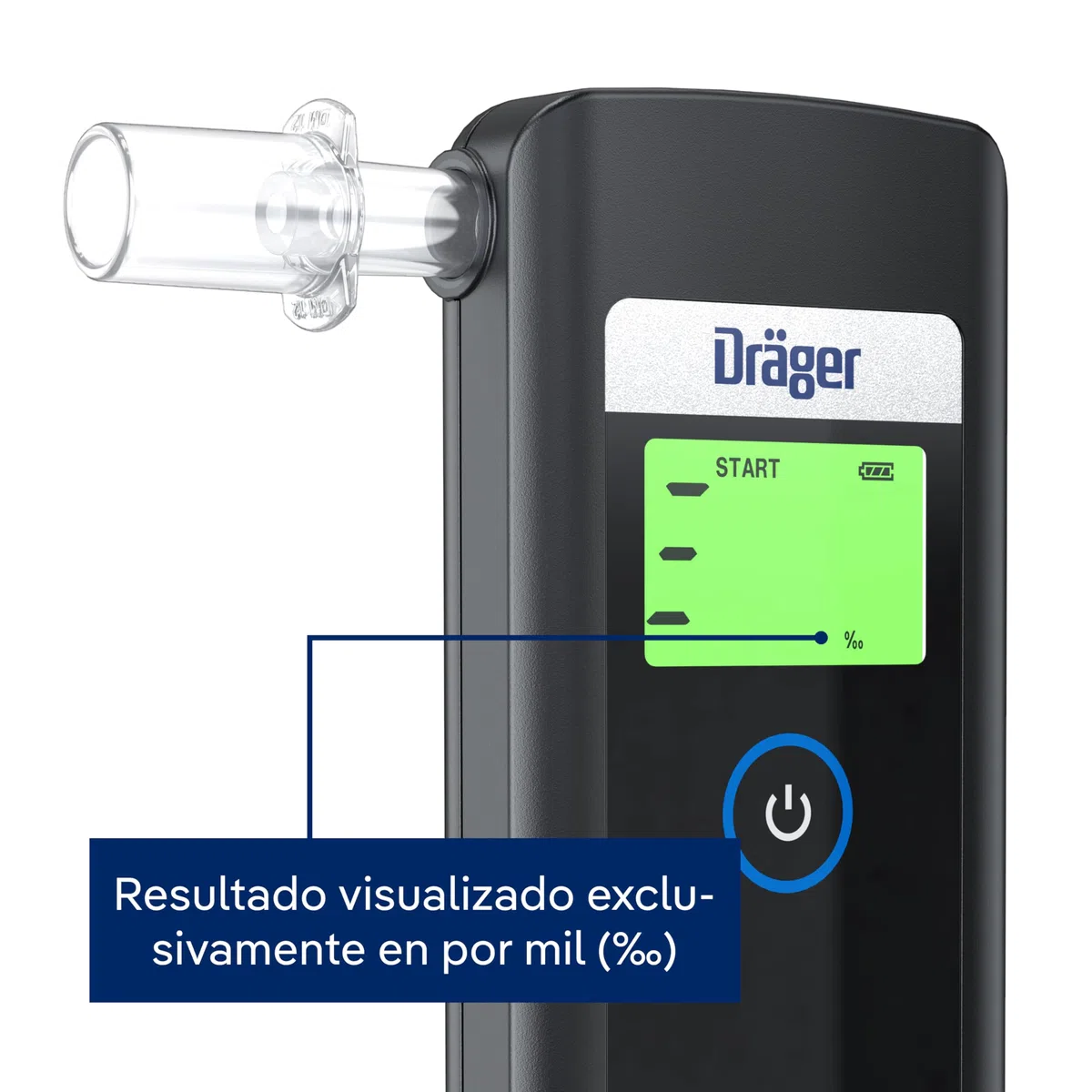 Dräger Alcotest 1000 Alcoholímetro Homologado con Sensor Avanzado – Tester Digital, Portátil para Coches, Hogar y Trabajo, Control de Alcohol con Resultados Rápidos y Boquillas Reutilizables