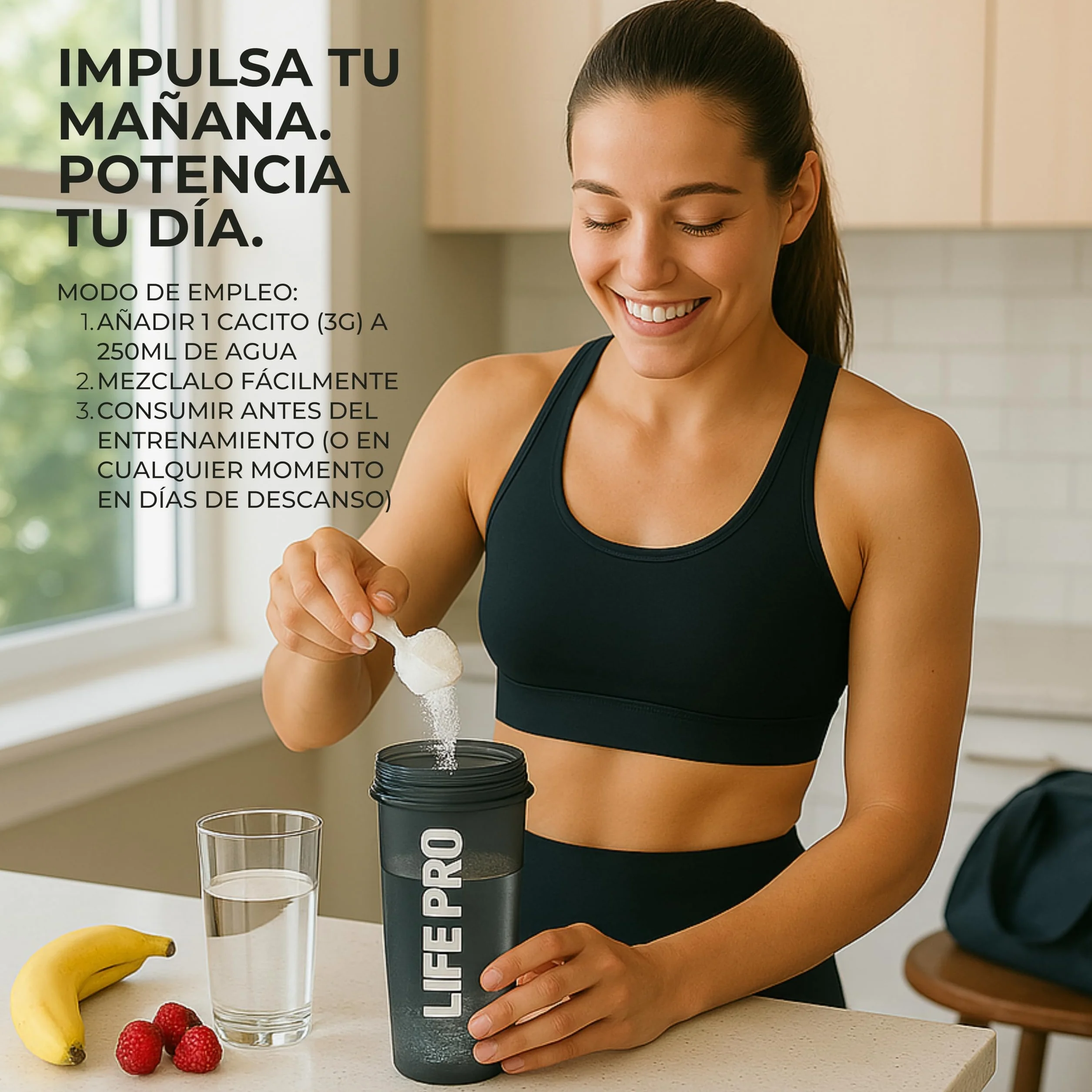 Creatina Monohidratada Creapure Life Pro Micronizada Pura 650g Sin Gluten Fuerza Energía Recuperación Muscular Calidad Alemana