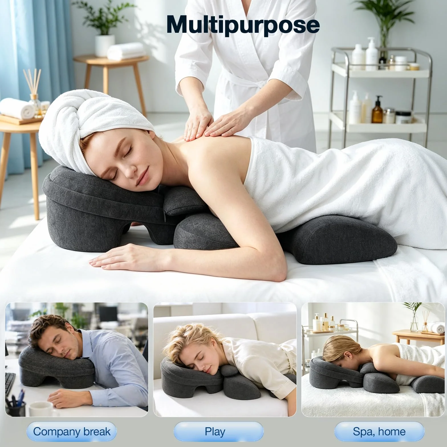Reposacabezas de masaje para cama, cojín cervical y cojín de cuna facial