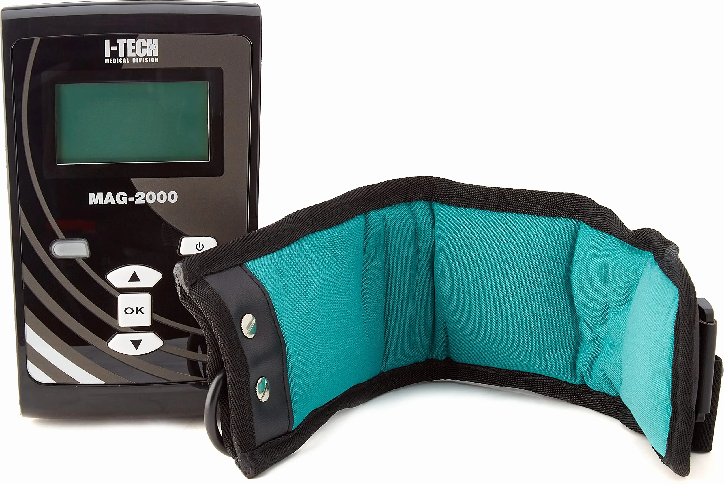 I-TECH MAG 2000, para Magnetoterapia Doméstica y Profesional, 2 canales de 150 Gauss cada uno, 35 Programas, Banda Elástica con 3 Solenoides, Bolsa de Transporte, Fuente de Alimentación y Manual