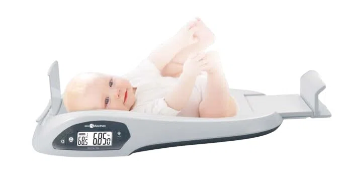 Balanza Pesabebes Electrónica BBS BABY SCALE Hasta 25 kg Precisión 5 g Medición de Altura Pantalla LCD