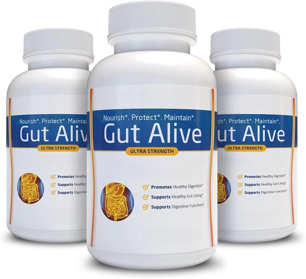 Gut Alive - All Natural Support to Acid Indigestion, Acid Reflux, Bloating & Gas (3)