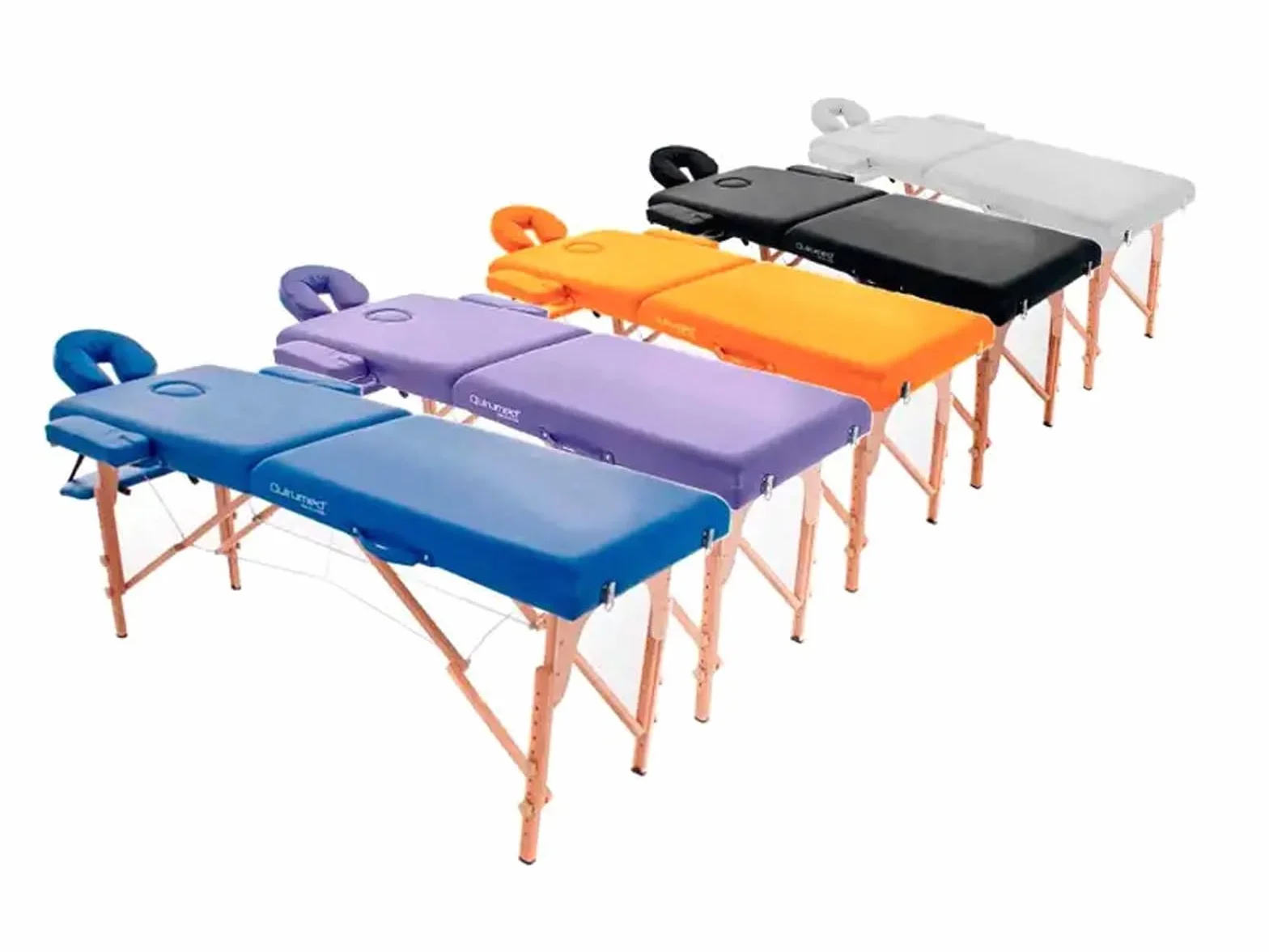 QUIRUMED Camilla Plegable Masaje de Madera 194 x 70 cm Mesa de Masaje Polipiel Cabezal articulado Altura Regulable 150 kg