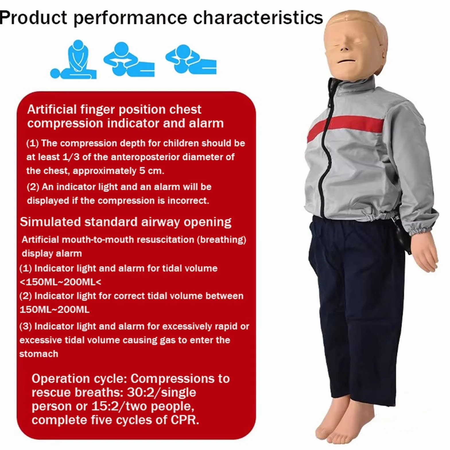 ELZEM Maniquí de Entrenamiento de CPR Niños Primeros Auxilios RCP de Cuerpo Completo Simulador de maniquí de Entrenamiento para Centros de Formación Docente y Práctica de Enfermería A