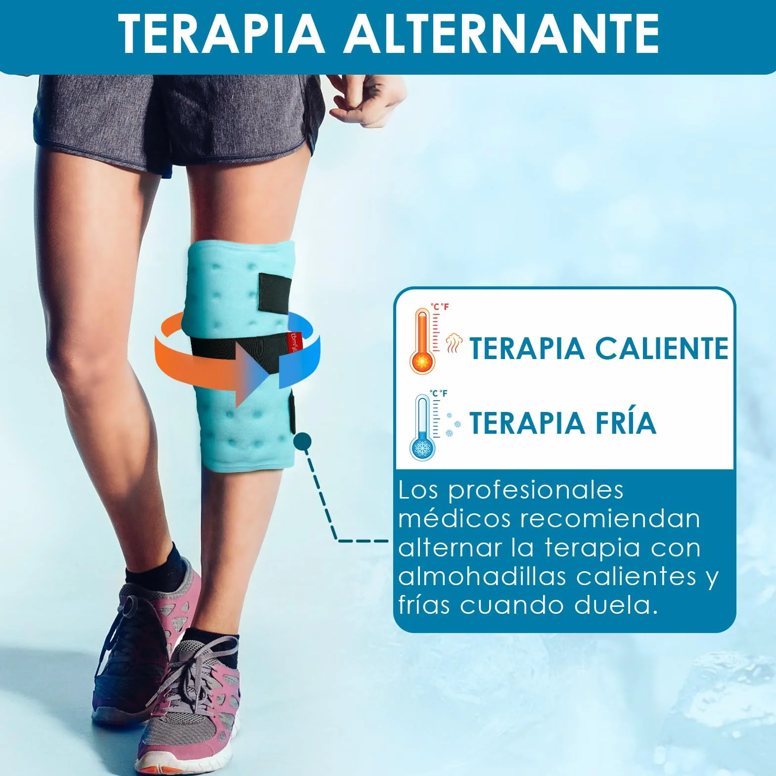 Comfytemp Bolsas de Hielo para Pantorrillas Reutilizables 30x30cm Terapia Frío Caliente Dolor Tendinitis