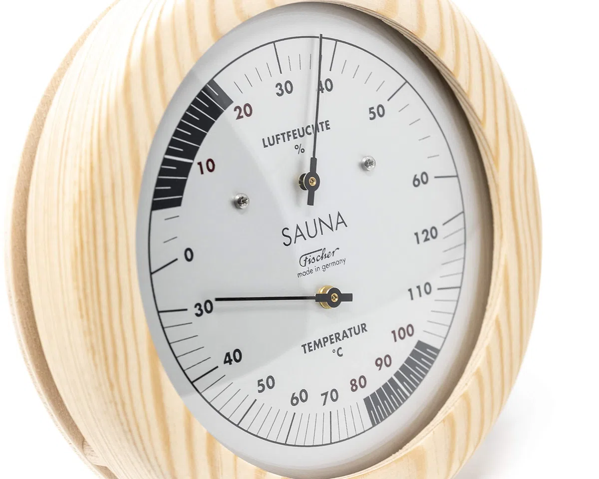 Fischer Sauna thermohygrometer, Madera, Apachi Madera, 30 x 15,5 x 30 cm