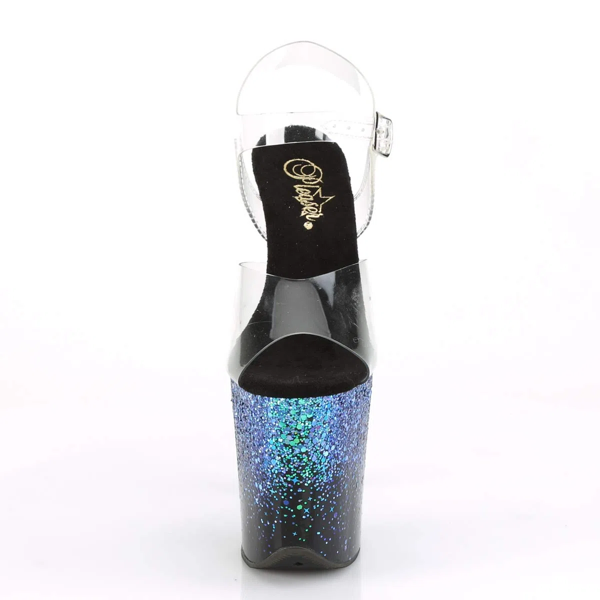 Pleaser FLAMINGO-808SS Clr/Blk-Blue Multi Glitter UK 3 (EU 36)