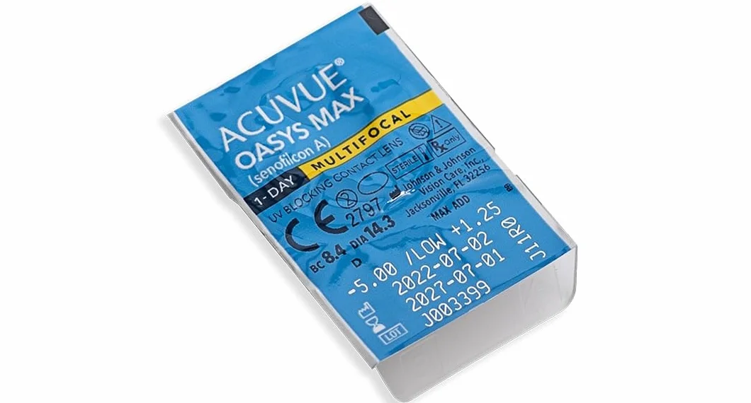 Acuvue Oasys Max 1-Day Multifocal Lentes Diarias 30 Unidades -3.50 Dpt +1.50 Adición 14.3 mm 8.4 mm