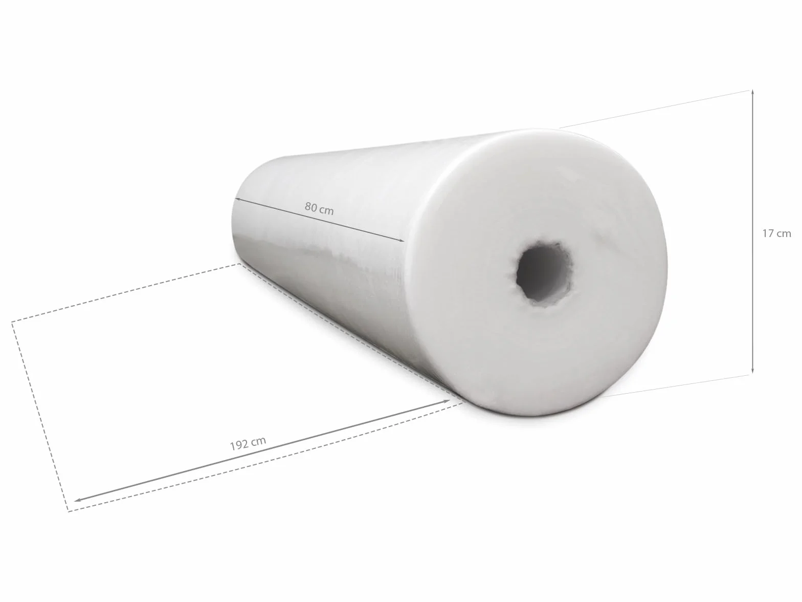 WELLCORE - Sábanas Desechables en Rollo | Precorte de 192 x 80 cm | Papel de Camilla Eco 31g/m2 | 59m de Largo | 80 cm de Ancho | Gramaje 18g, Blanco