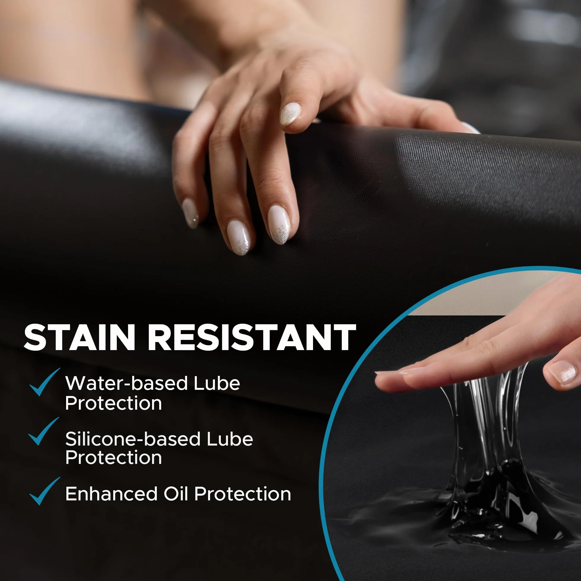 EROTICGEL Sábana de Masaje Inflable, lámina Impermeable de PVC Duradera Negra con Lados inflables, 205cm x 156cm x 12cm, sábanas de Terapia de Masaje Nuru