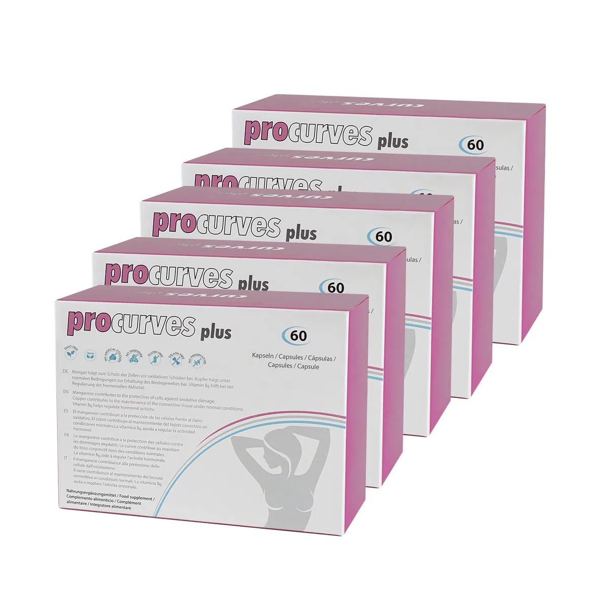 Pack 5 - Procurves Cápsulas y Crema para Aumentar el Pecho y Reafirmarlo - 2 Piezas (5)