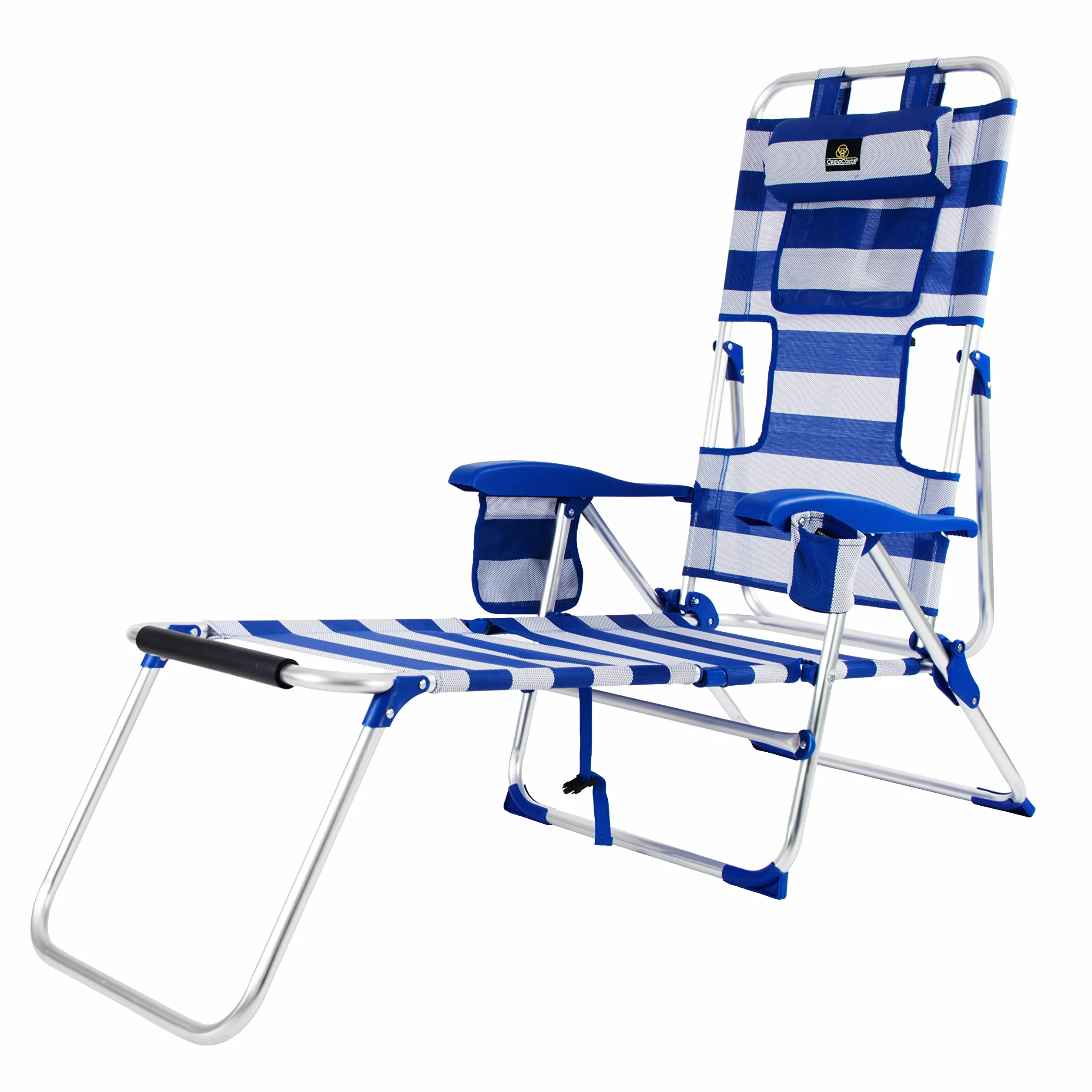 CREVICOSTA Silla de Playa Tipo Masaje 9 Posiciones Plegable Abatible con Reposabrazos