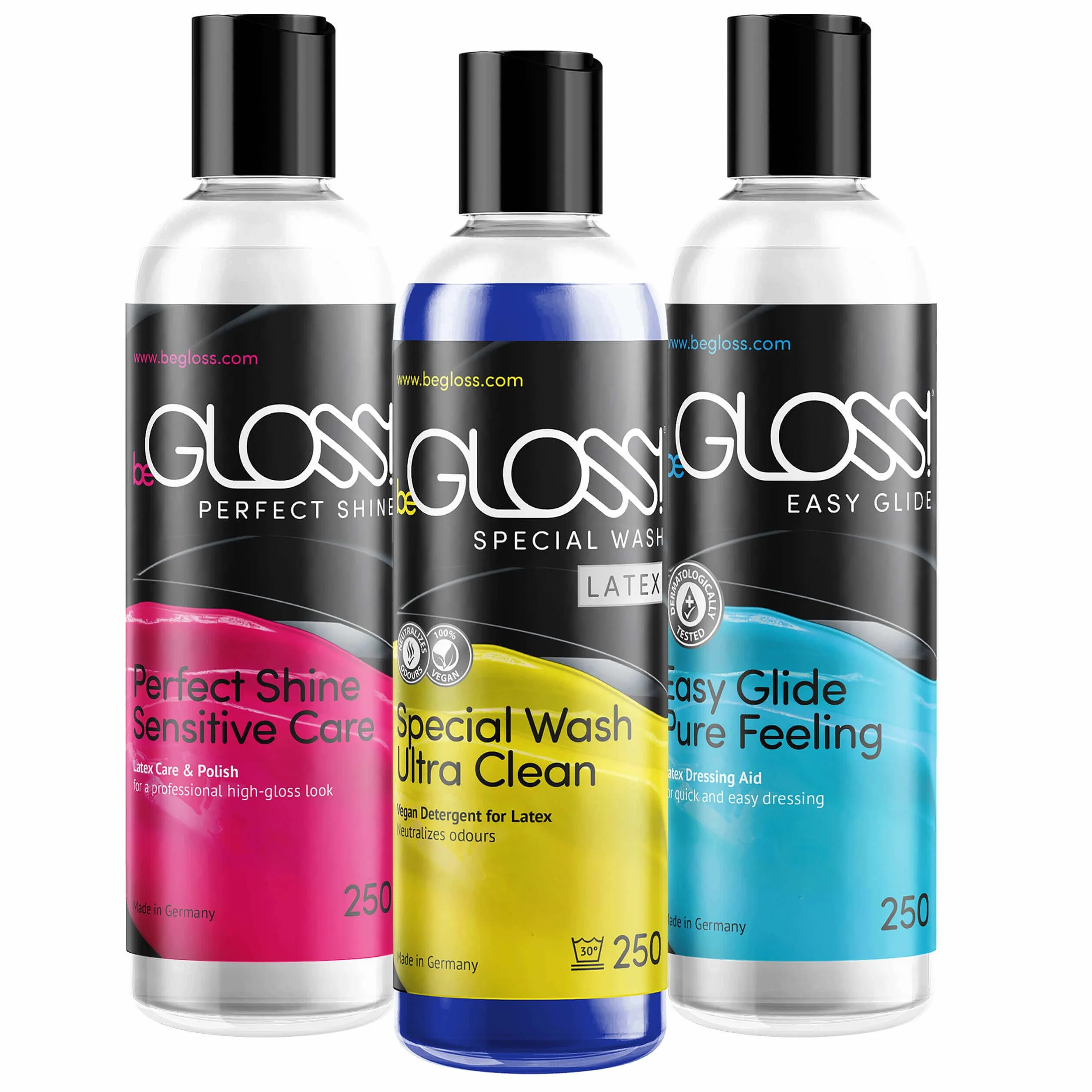 Látex cuidado Set – perfecto shine-latex polaco – fácil glide-latex – Ayuda Lavado especial latex-special detergente
