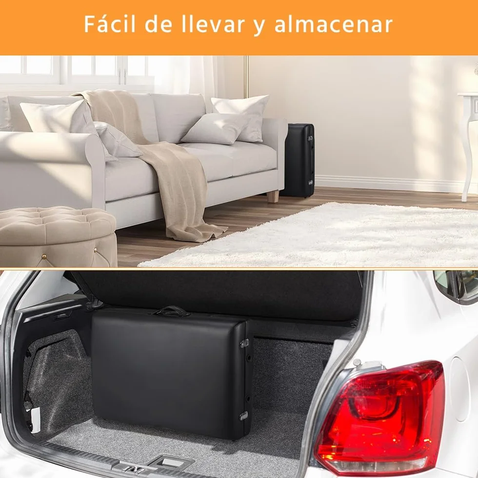 Yaheetech Camilla Masaje Plegable Portátil 2 Zonas 250 kg 213 x 80 cm Negro
