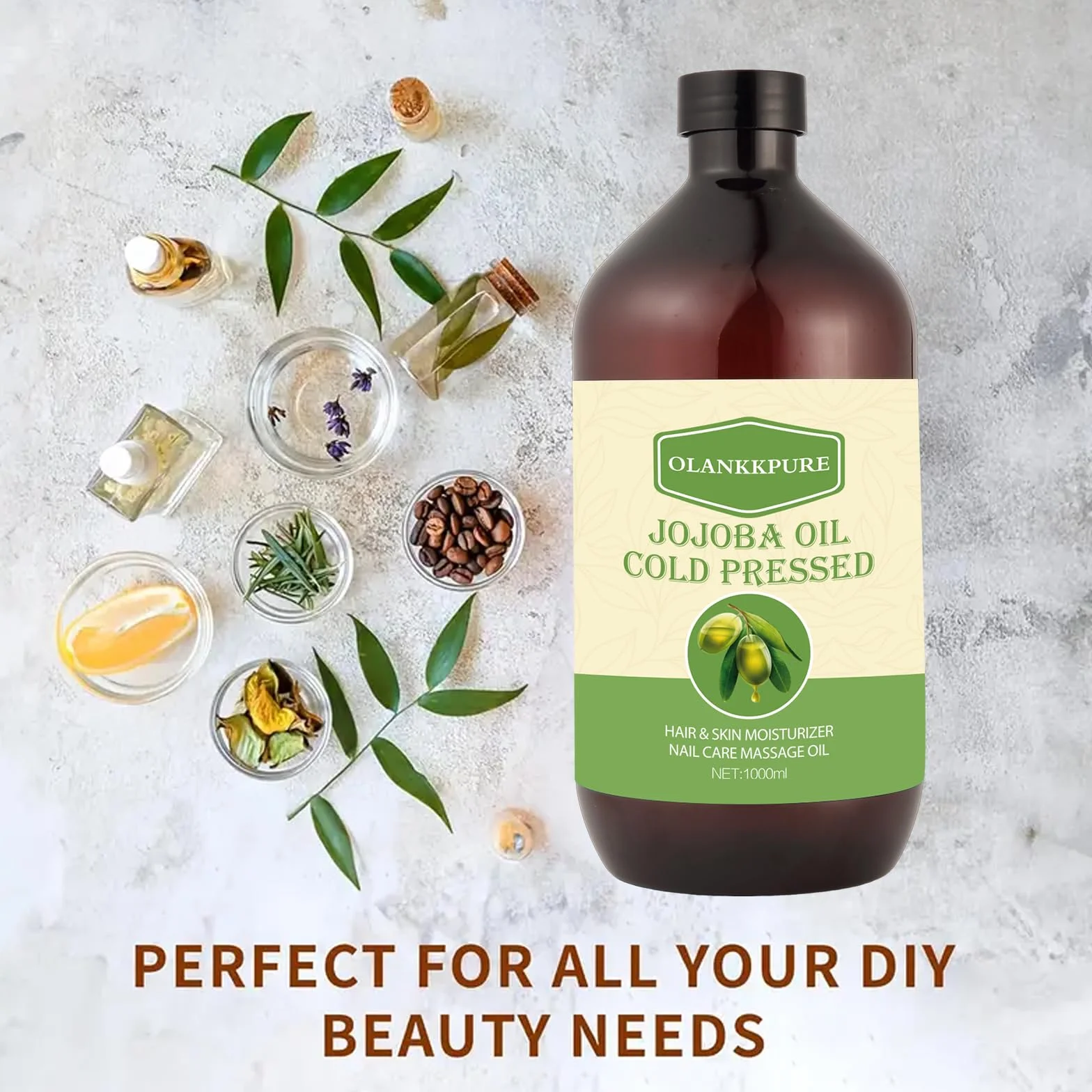 Aceite Portador de Jojoba 100% Puro Prensado en Frío 1000 ml