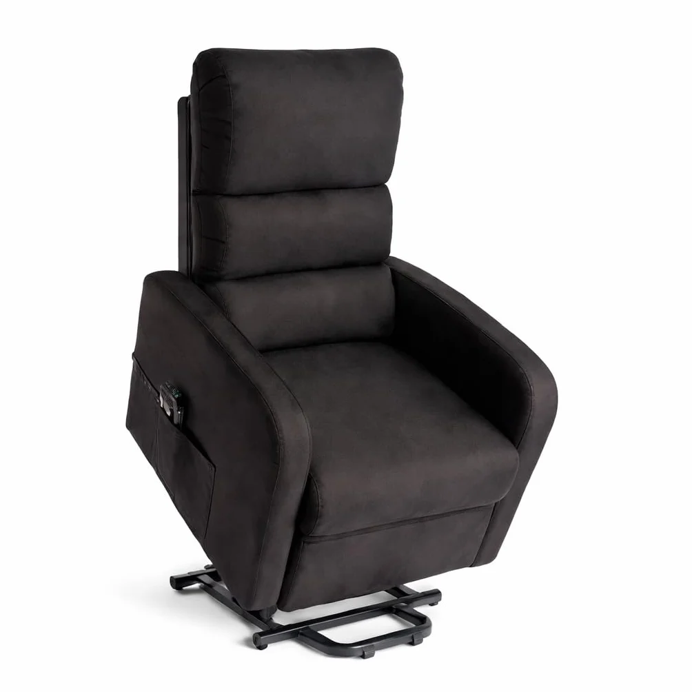 Sillón Relax eléctrico Reclinable Confort Tela Poliéster Microfibra Negro