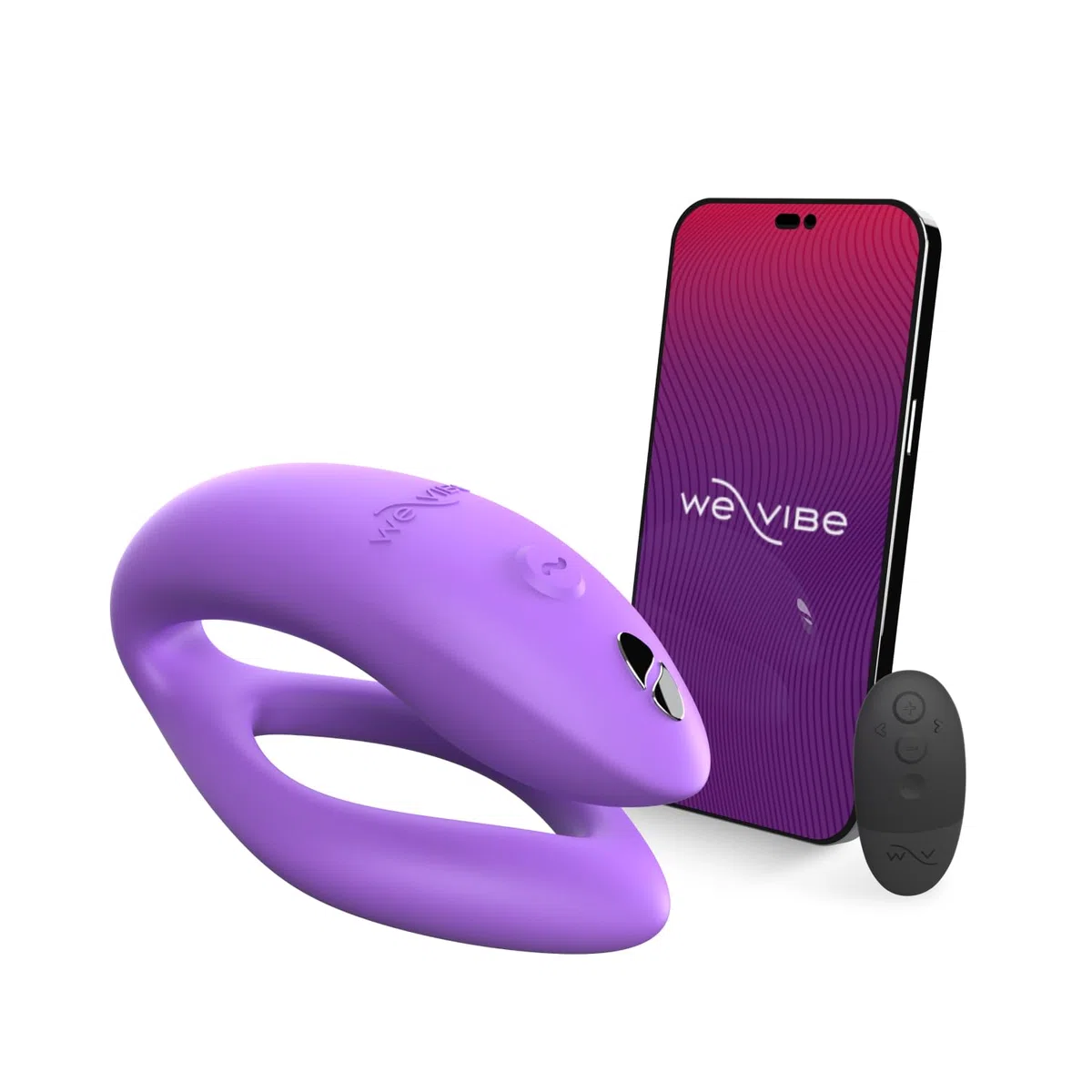 We-Vibe Sync O Vibrador para parejas | Juguete erótico en forma de C con mando a distancia | Vibración controlada por aplicación | Estimulación del punto G y del clítoris | Impermeable | Morado