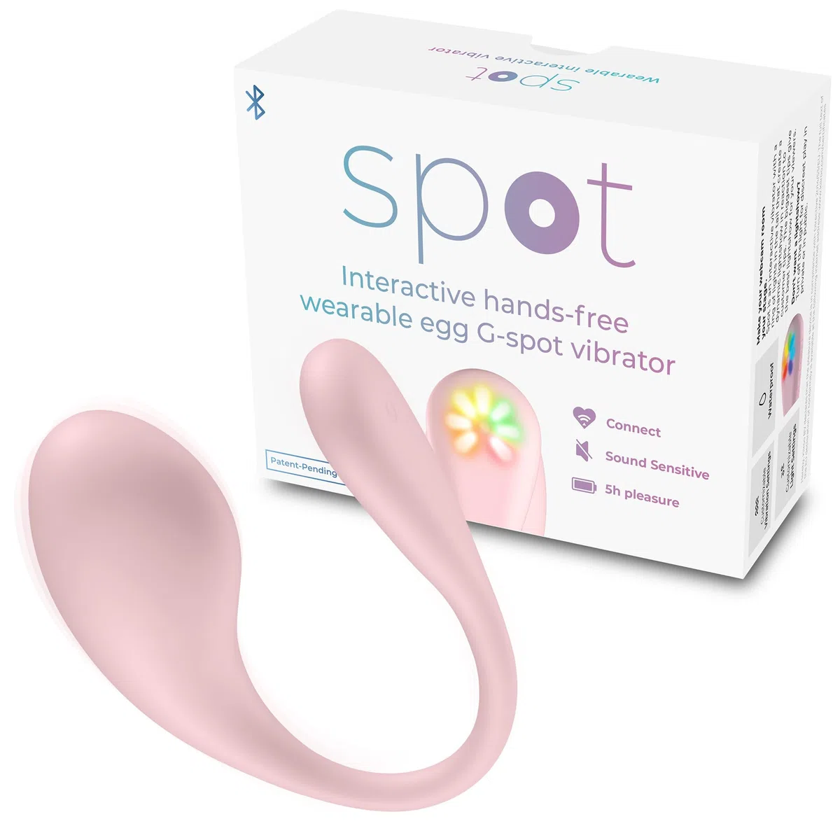 KIIROO Spot Vibrador Portátil con Conectividad Bluetooth y Luces LED Interactivas – Vibrador Recargable Compatible con App FeelConnect – Diseño Flexible y Compacto