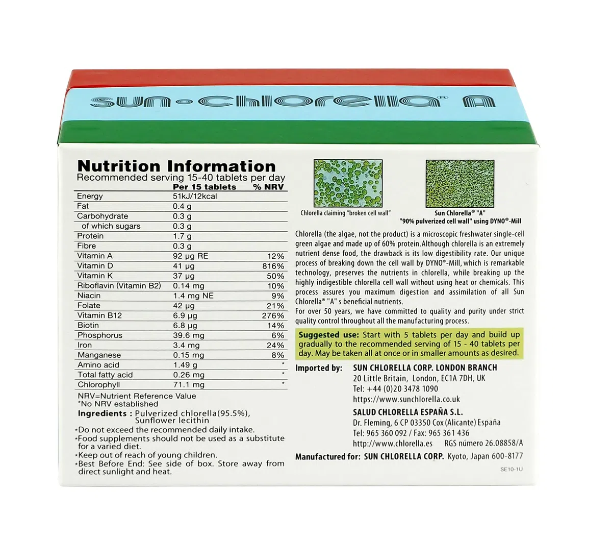 Sun Chlorella A - Pack of 1500 Tablets