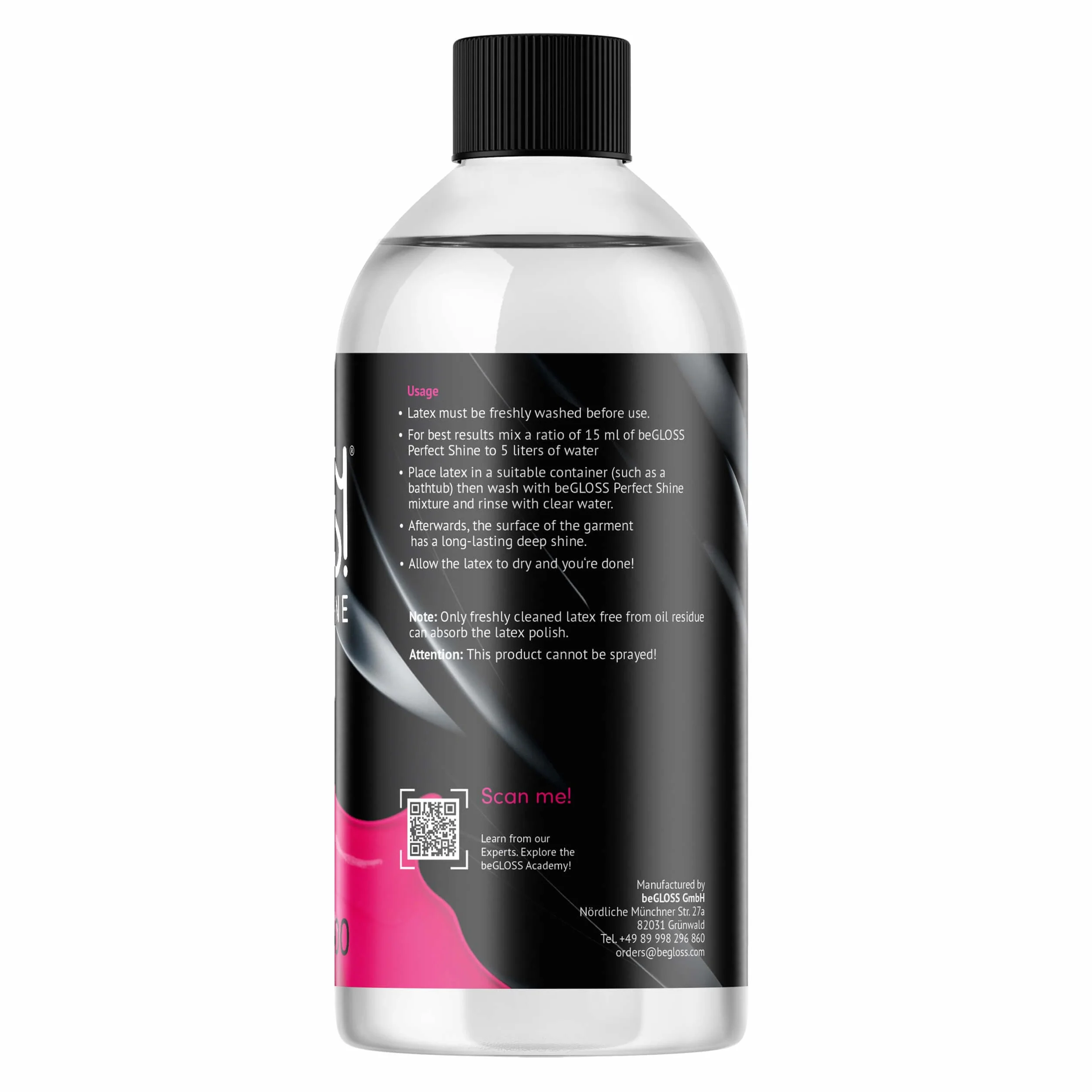 begloss brillo 500 ml – látex polaco – la última de alto brillo brillo – el lubricante para el Polaco & cuidado de goma y látex ropa.