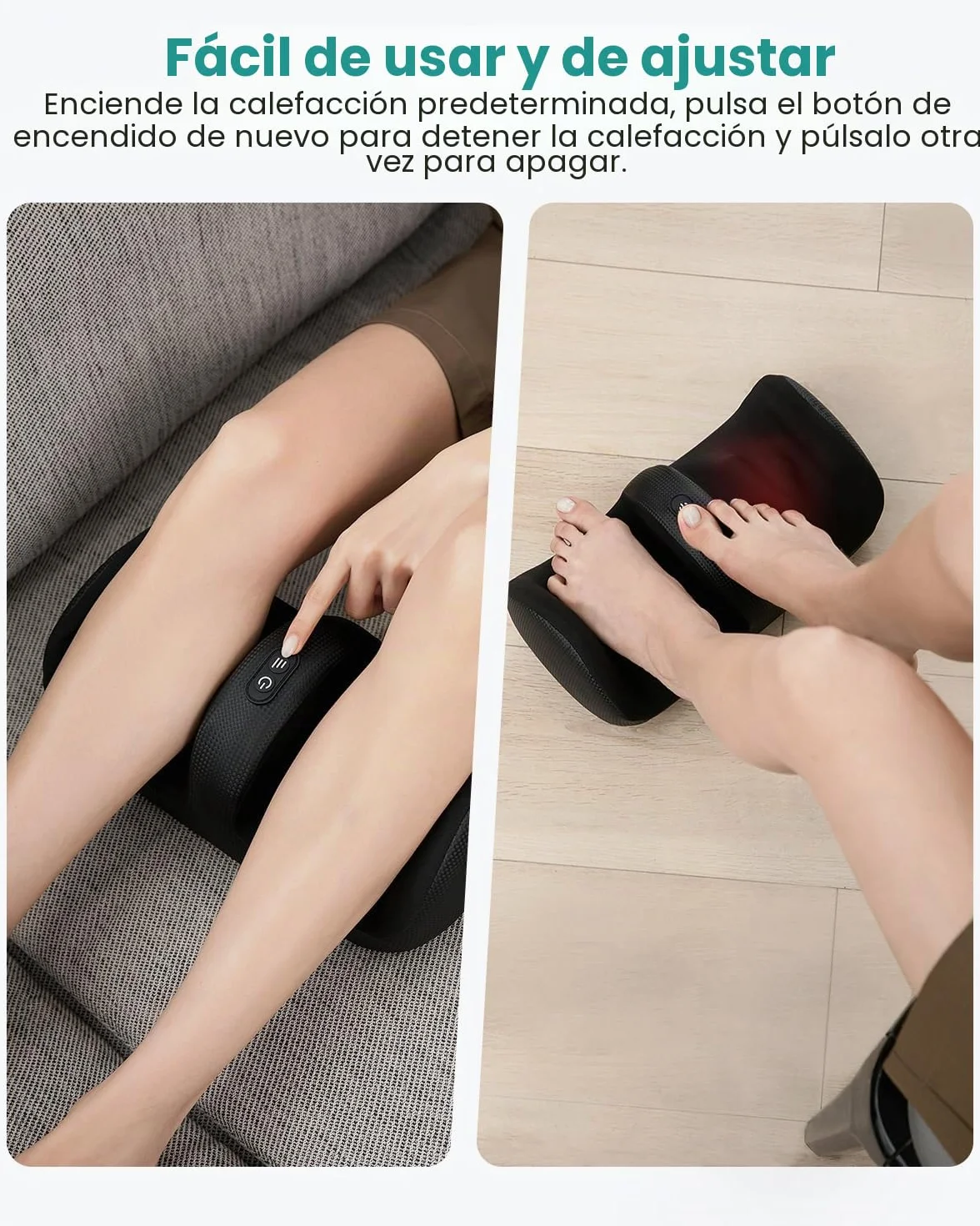Nekteck Masajeador de Pies con Calor, Shiatsu, Amasado Profundo, Compresión de Aire, Negro