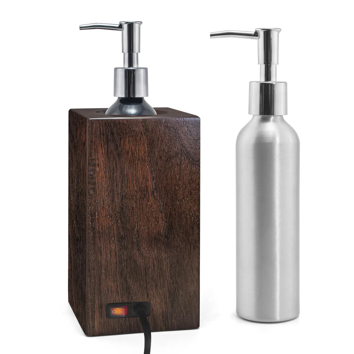 Calentador de aceite de masaje Spa en el Salón de belleza calentador de emulsión de nuez de madera maciza calentador de masaje control automático de temperatura 2 botellas metálicas