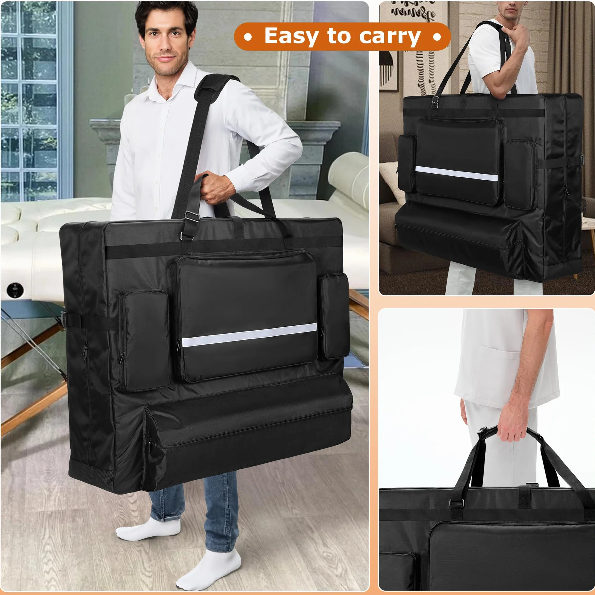 Luxja Bolsa para Camilla de Masaje Plegable 24" a 30" Ancho, Negro