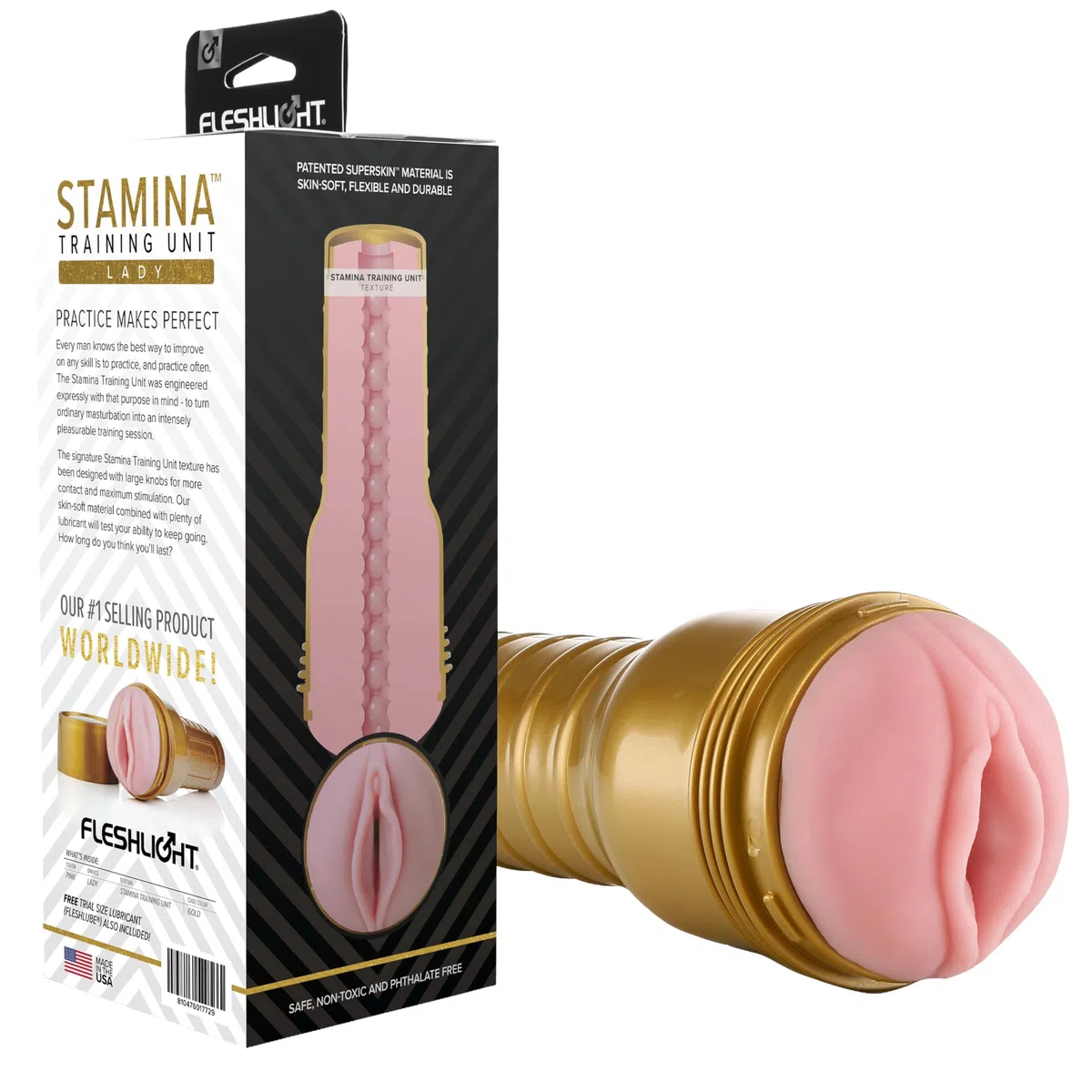 FLESHLIGHT Stamina Training Unit | Realistic Male Masturbator, Rosa