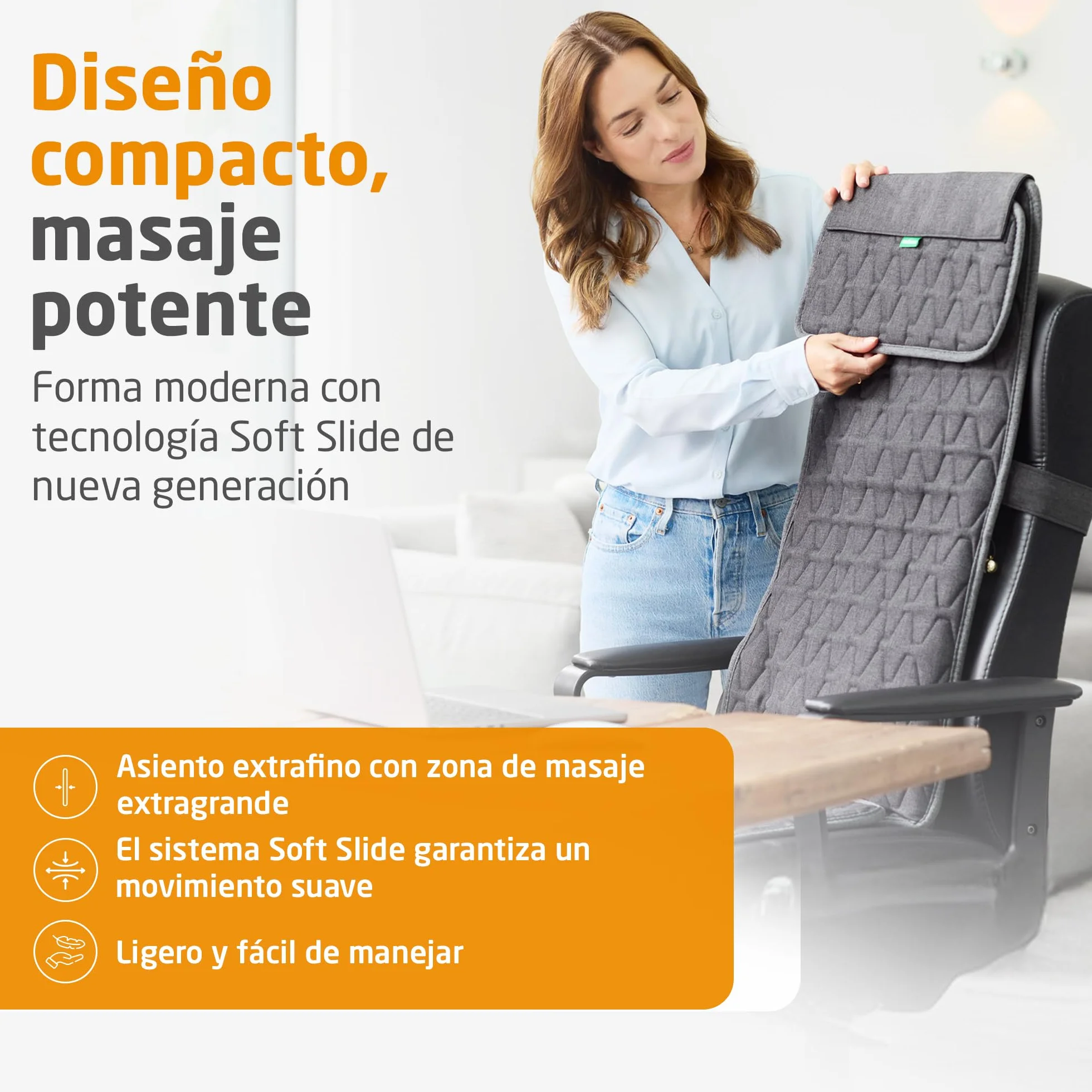Medisana MC 700 Funda de Masaje Shiatsu, Masajeador Cervical y Espalda, Esterilla Extrafina con Calor