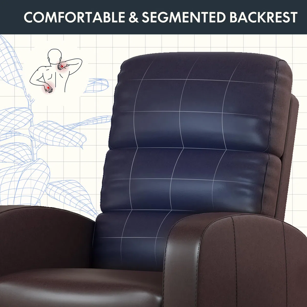 FLEXISPOT Sillón de Masaje Eléctricos Calor Sillón Reclinable 140º con 8 Zonas de Masaje, Calor Lumbar, con USB/Bolsillo Lateral, Acabado en PU Anti-Cuarteo (Incluye Mando)-Marrón