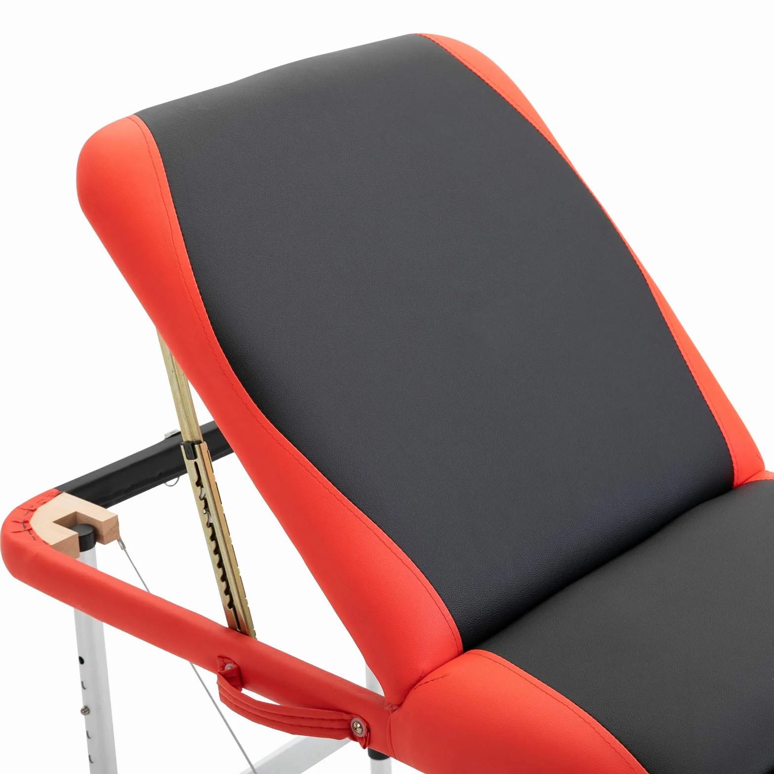 HOMCOM Camilla Masaje Plegable Aluminio Altura Ajustable 3 Zonas Tatuaje Fisioterapia Negro Rojo