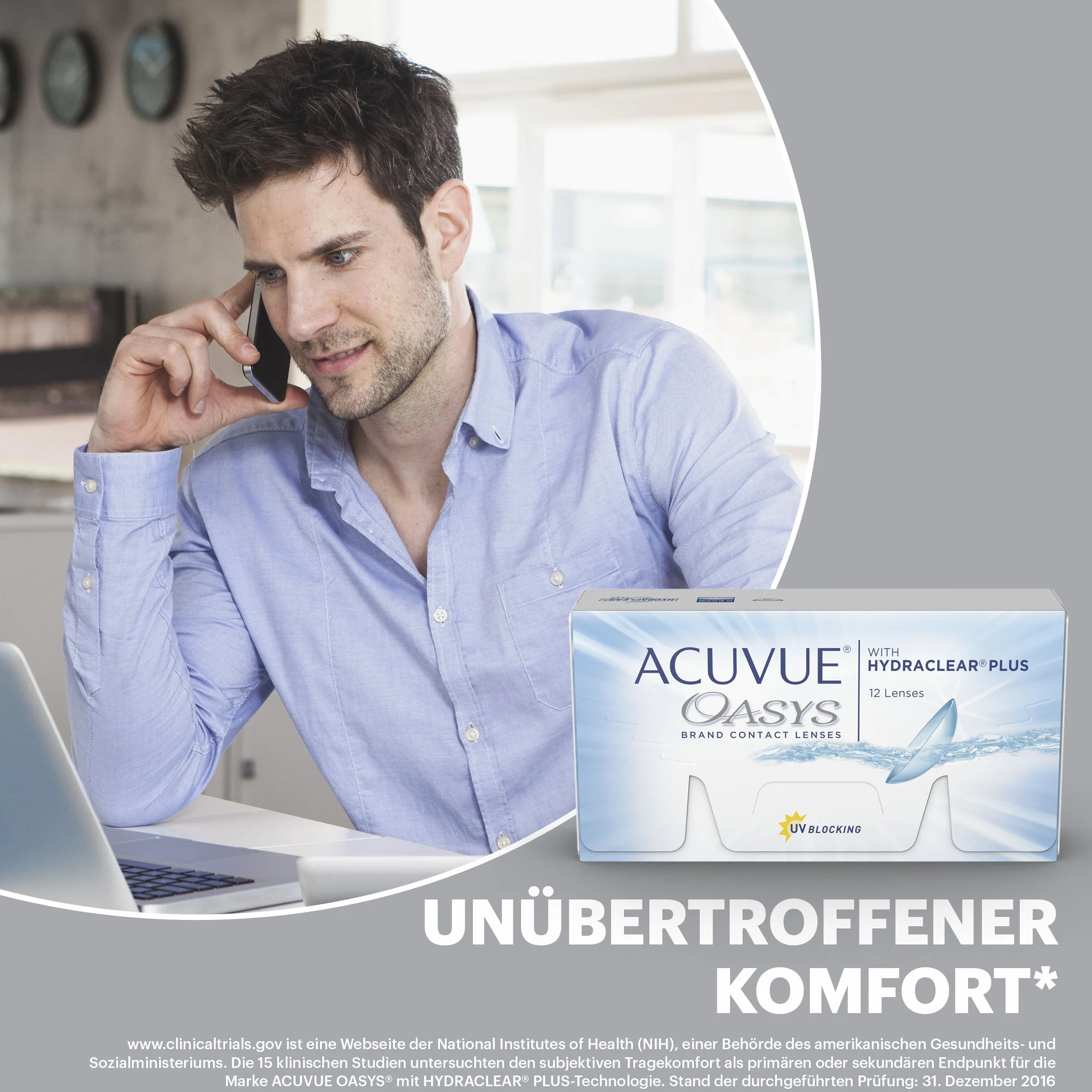 ACUVUE® OASYS with HYDRACLEAR® PLUS - Reemplazo Quincenal - protección UV - 12 lentes