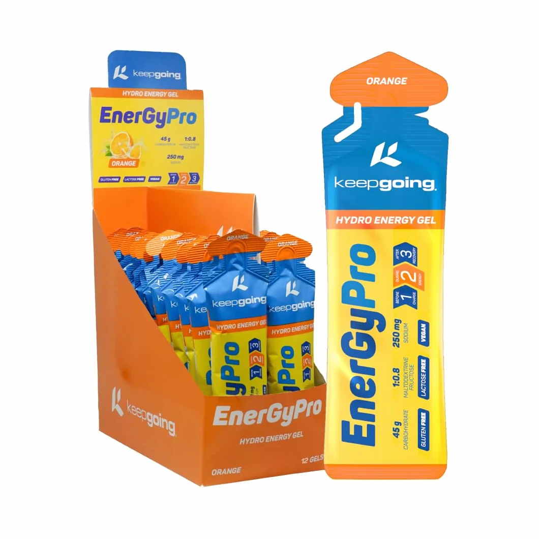 Keepgoing EnergyPro Gel Energético Naranja 12 x 75g Maltodextrina Fructosa