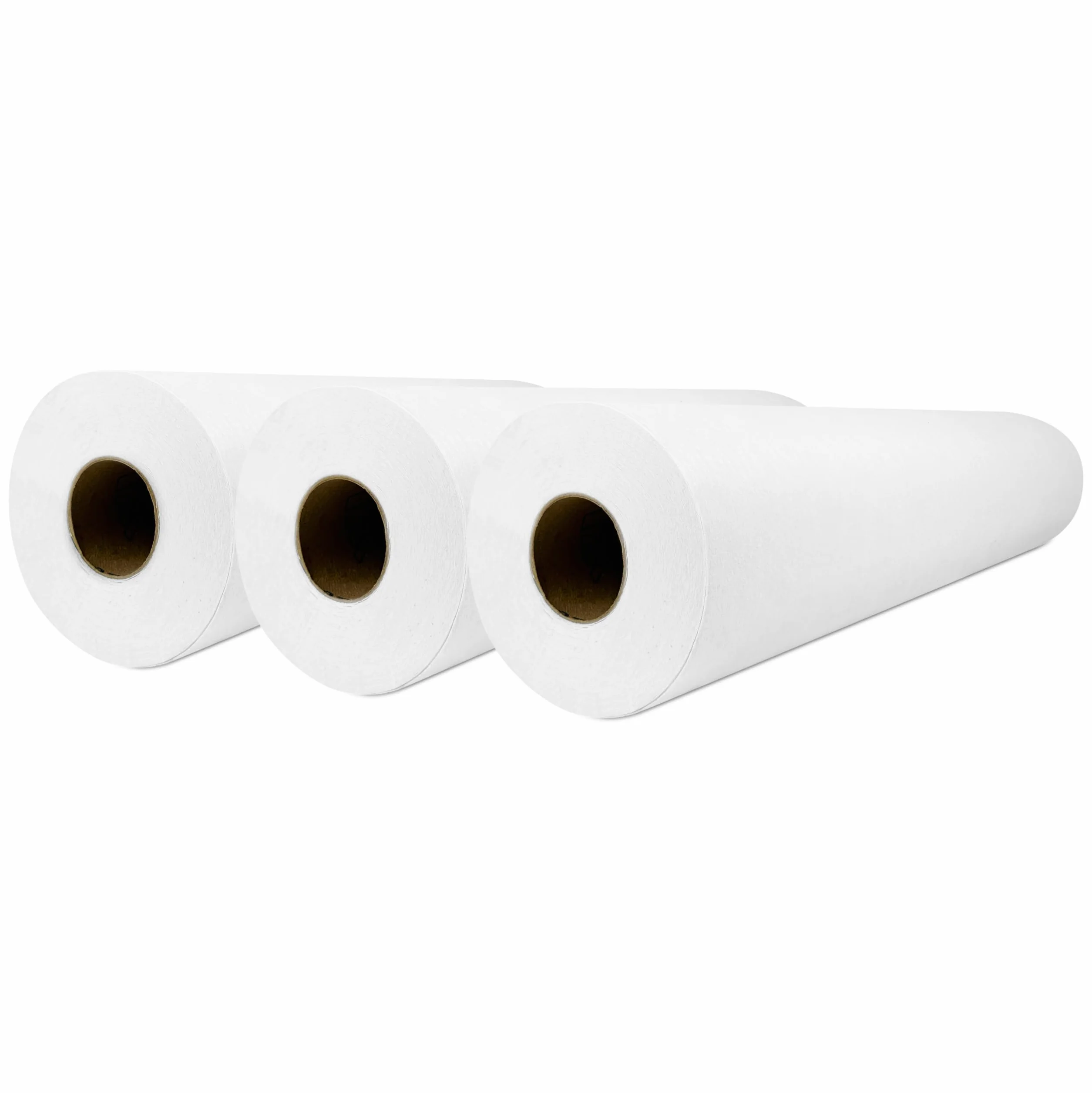 Papel Camilla Fiselina Extrasuave Precortado a 40 cm | Rollos de Papel Camilla Fabricados en Poliéster y Celulosa (Blanco, 3 Rollos)