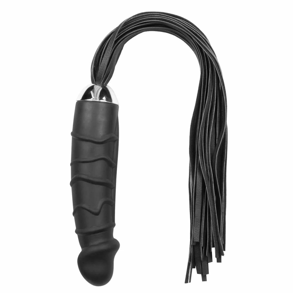EasyToys Fetish Collection - SM latigo con 14 cm consolador - consolador de color violeta con SM látigo de cuero - diseñado para juegos de rol - Ponyplay