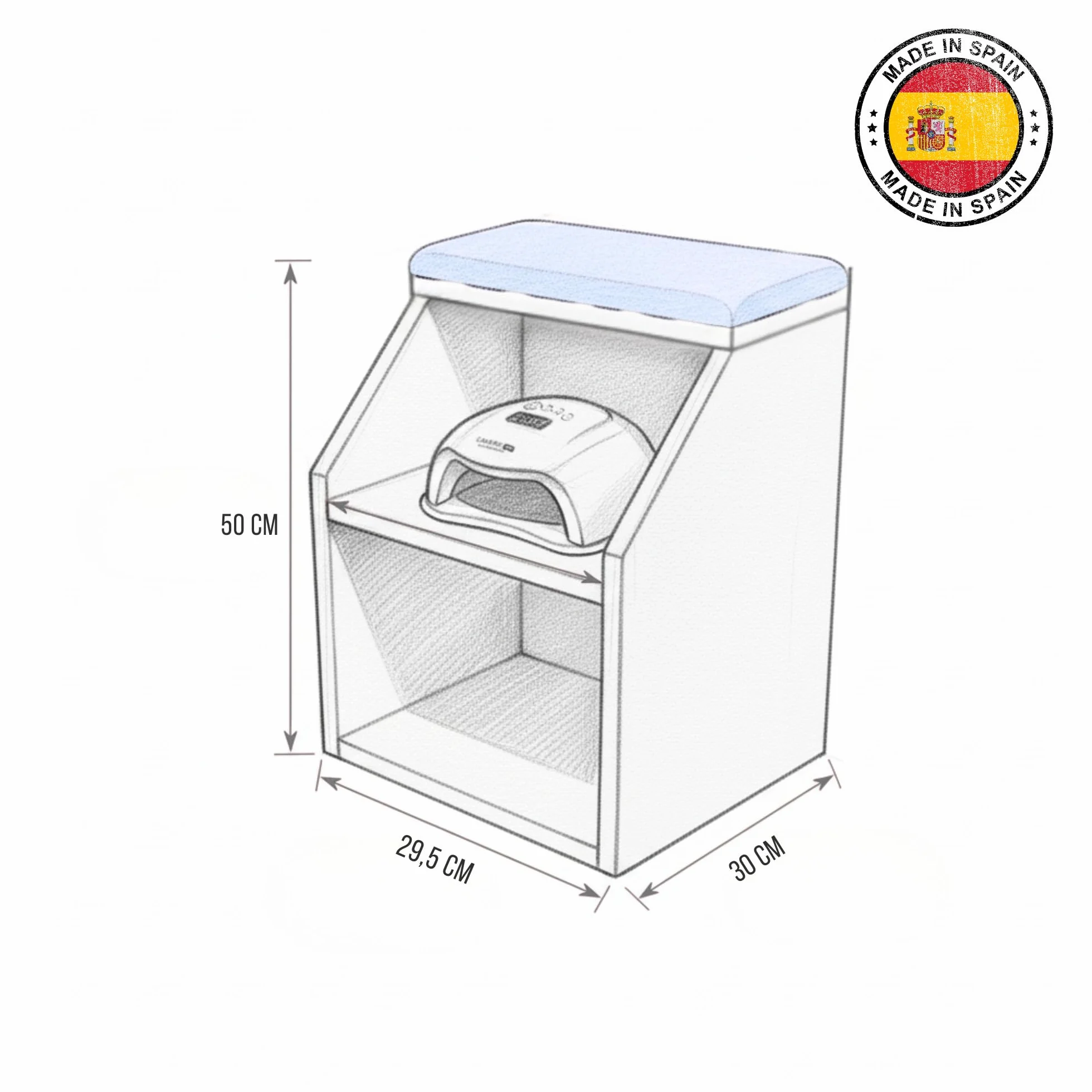 Reposapiés Pedicura Profesional Soporte Ergonómico Antideslizante Fabricado en España Gris