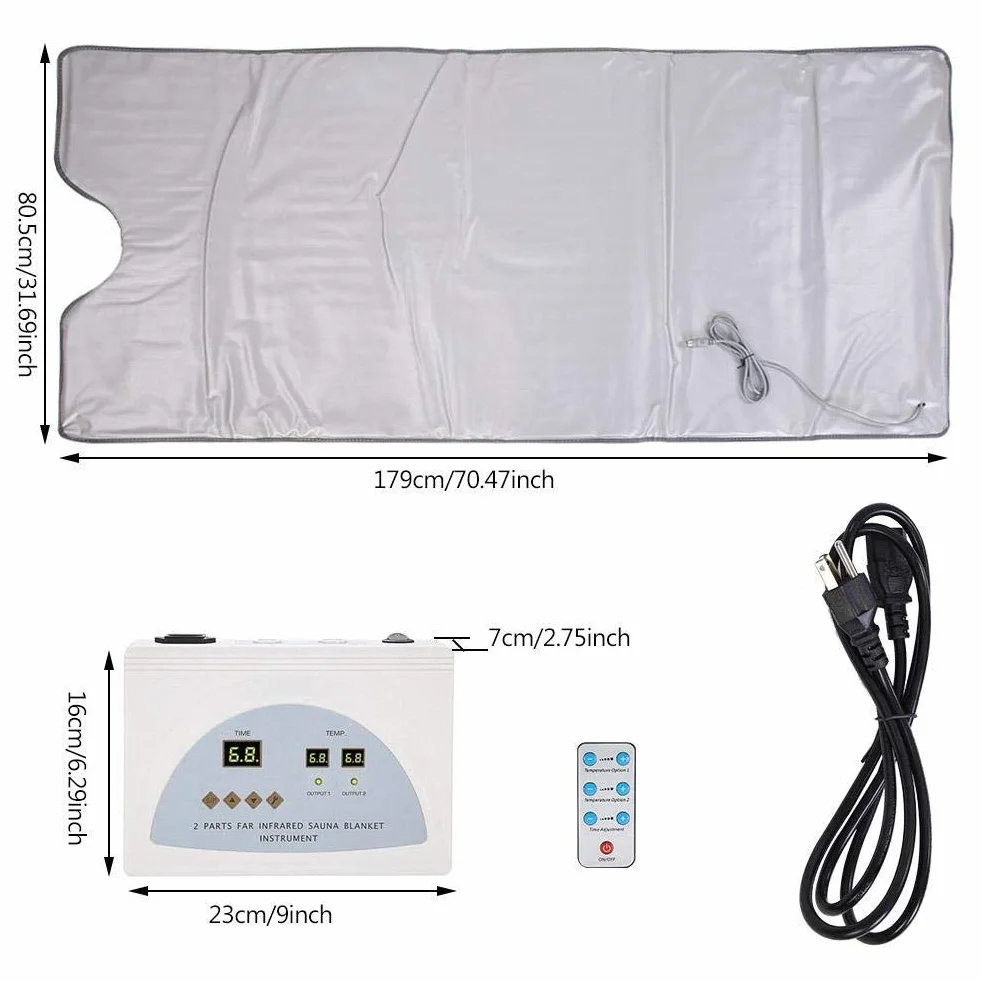 Infrarrojo Manta de sauna con Cremallera Para Desintoxicación, Relajación, Spa En Casa Con Control Remoto
