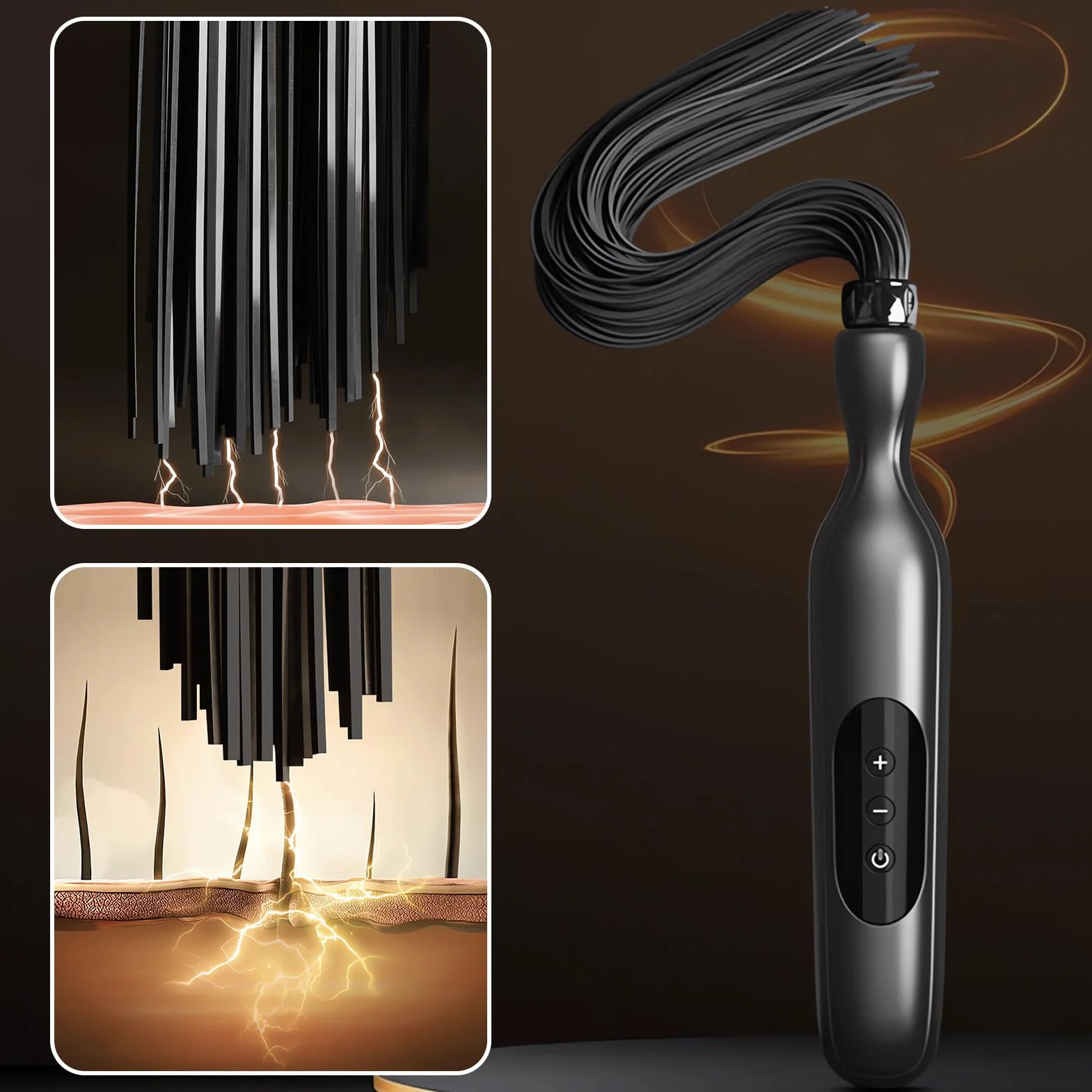 SXOVO Latigo Eléctrico Juguetes Eróticos para Pareja Sexuales - Fusta y Latigo Sexuales con 5 Niveles Intensidad Descarga, Fusta Eróticos para Esclava Azotaina, BDSM Juguetes Sexuales Mujer Hombre