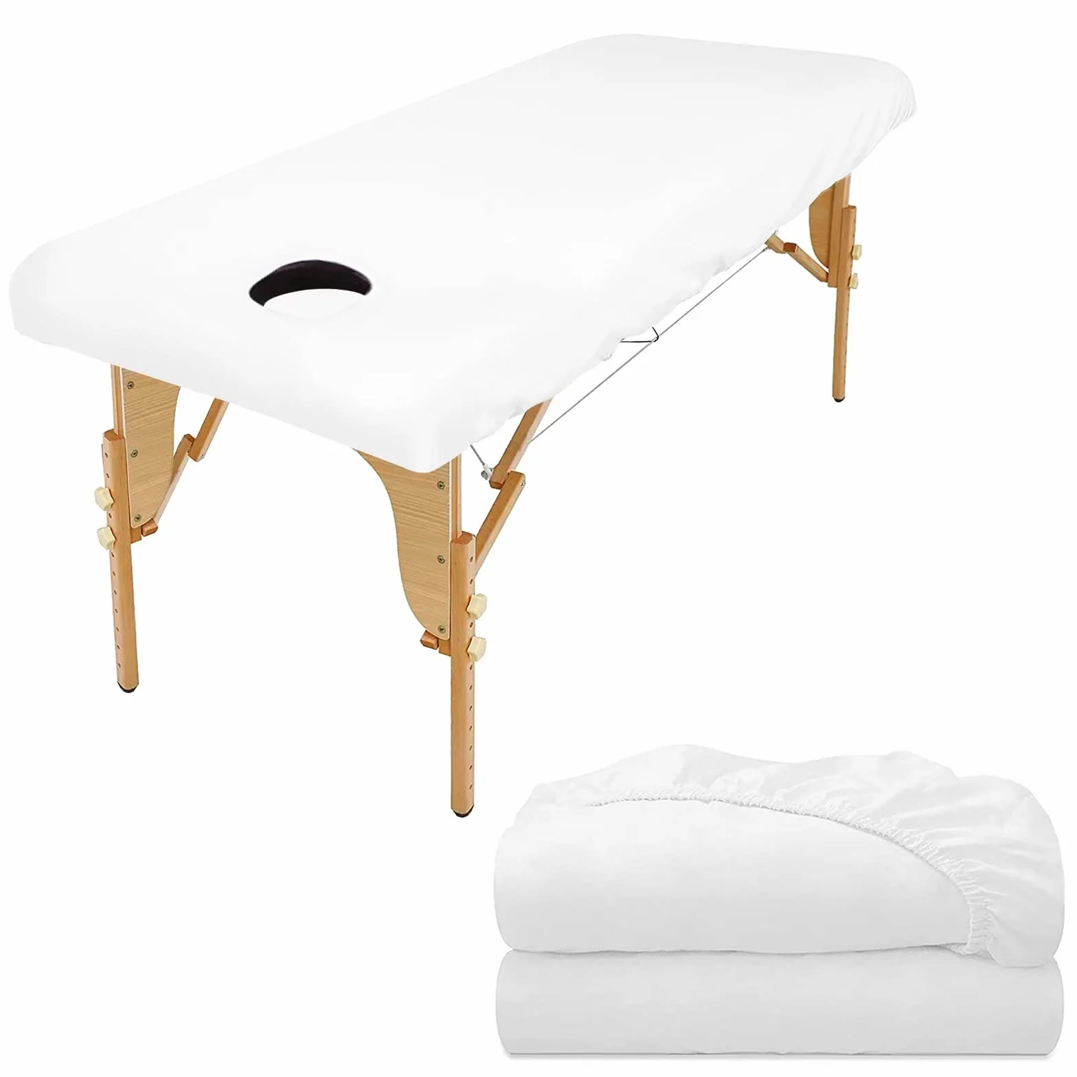 Funda para Camilla de Masaje Impermeable 70x190cm Lavable Blanco