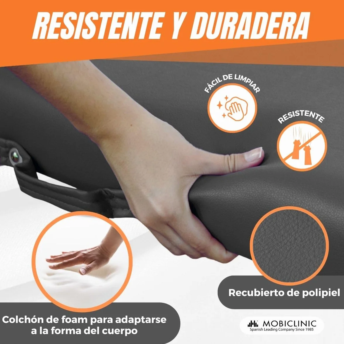 Mobiclinic Camilla Fisioterapia Plegable CM-01 Light 186x60 cm Cama de Masaje Madera 150kg Negra