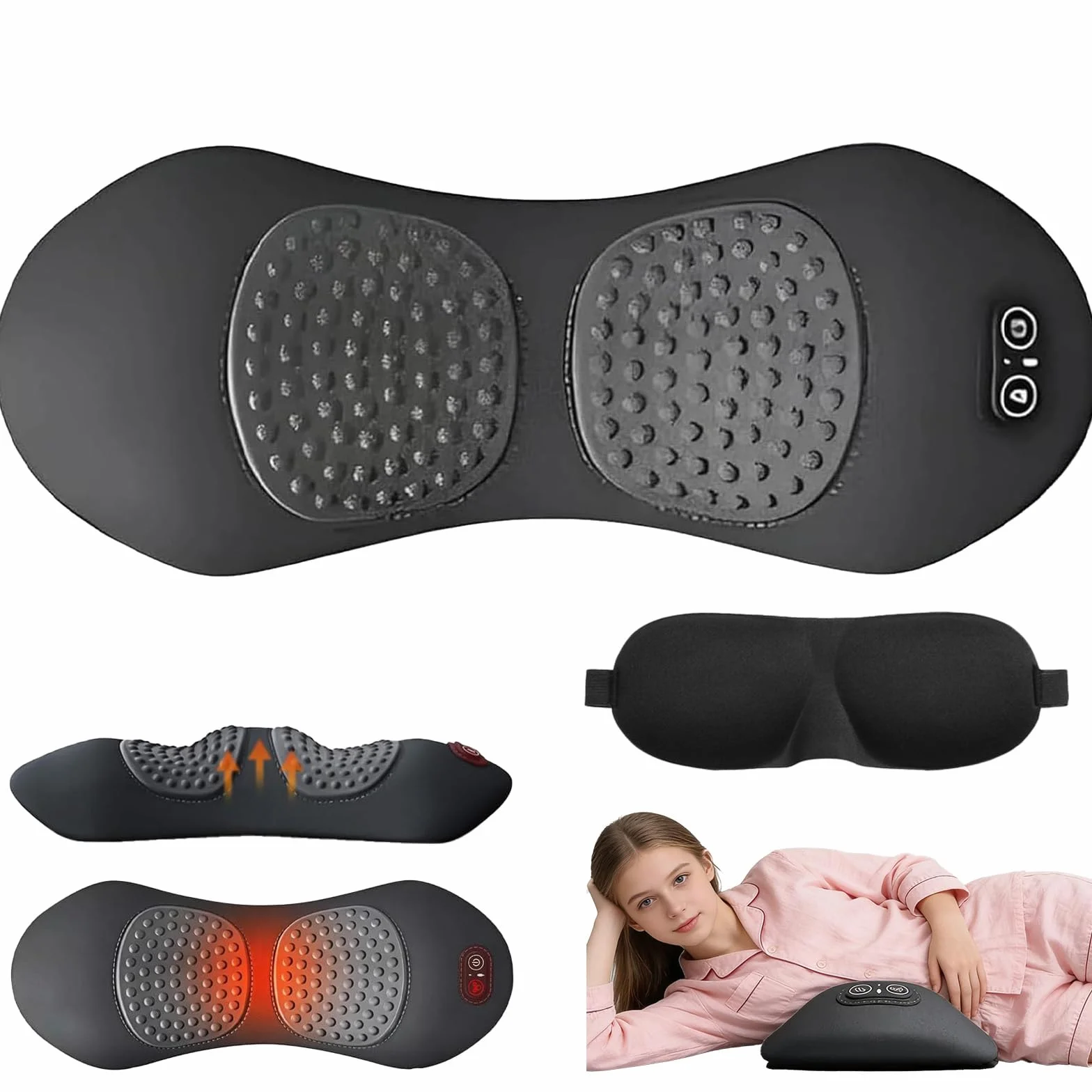 Somnix Masajeador Lumbar Triple Fusión Terapéutico Pro Calor Eléctrico Inalámbrico