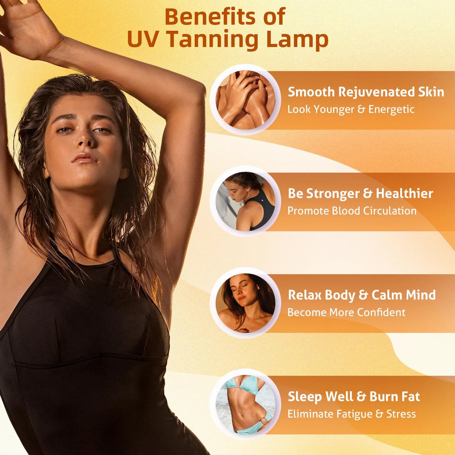 Lámpara de bronceado facial 460 NM 225 unidades soporte ajustable gancho colgante negro