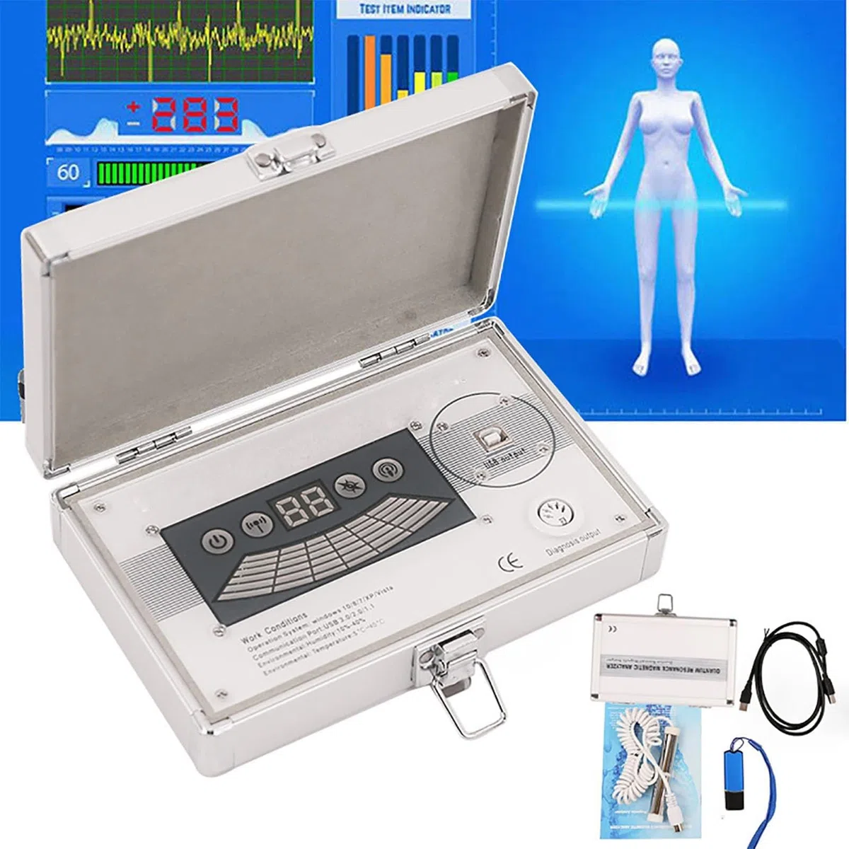 Analizador de salud con 61 informes, máquina de biorresonancia para terapia cuántica, análisis dinámico 3D y análisis corporal de resonancia magnética 3 en 1