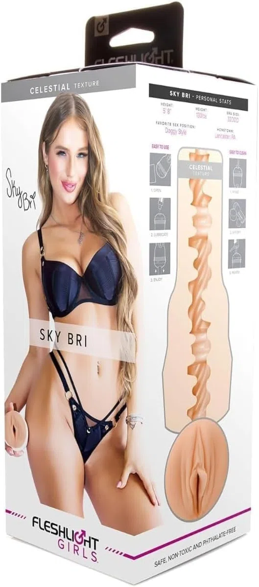 Fleshlight Sky Bri Celestial (Lady) - Masturbador Masculino - Experiencia Real - Superskin - Fácil de Limpiar