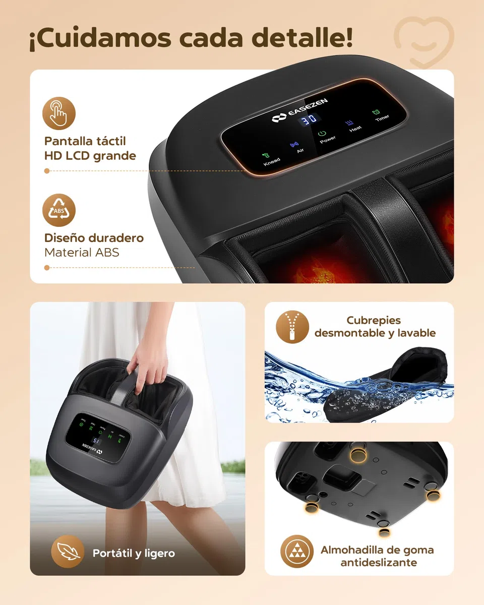 EaseZen Masajeador de Pies Shiatsu con Calor, Masajeador de Pies para Relajación con Mando a Distancia y Pantalla LCD, Regalo Perfecto para Ellos/Ellas/Madres/Padres, Adecuado hasta la Talla 48