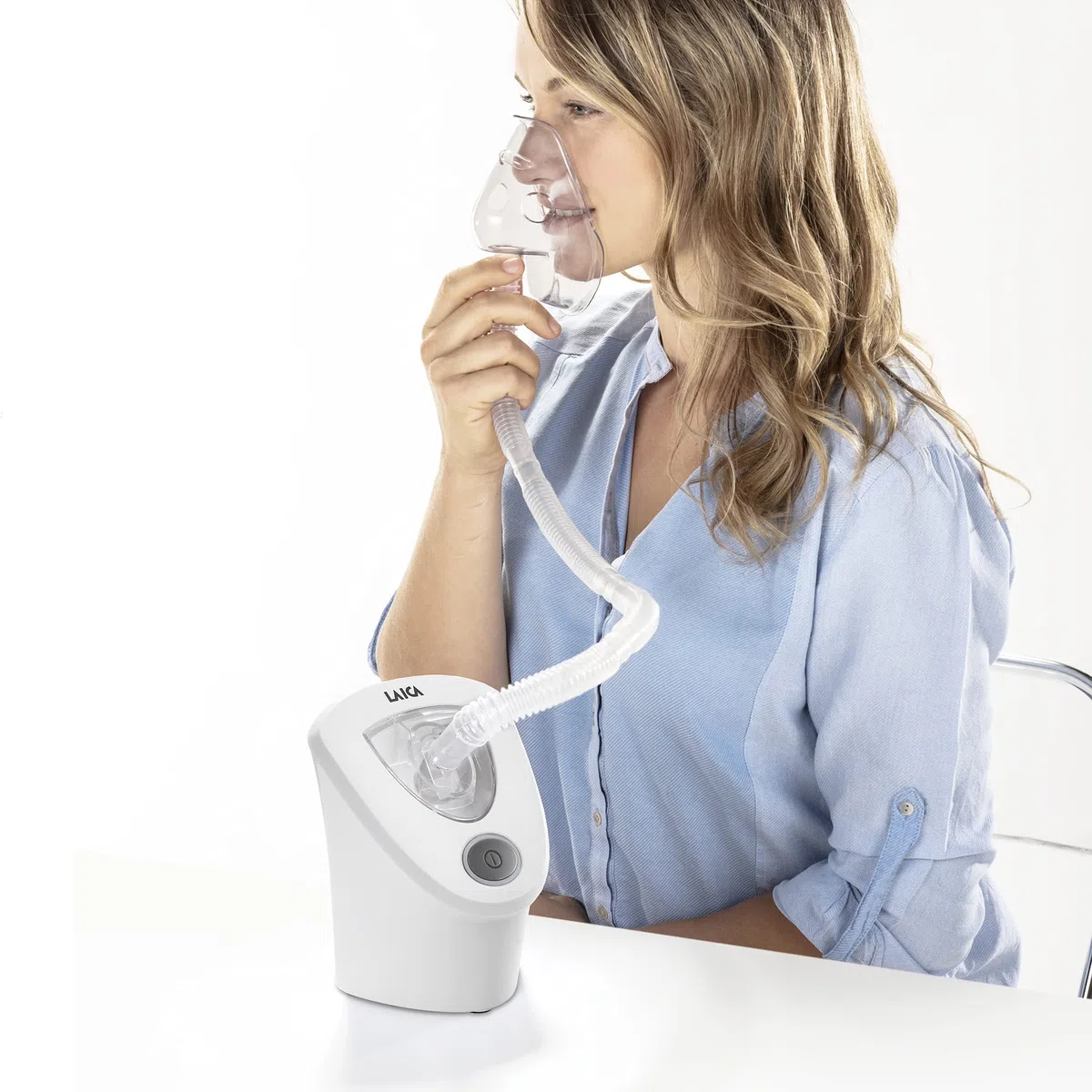 Laica Aerosol ultrasónico portátil MD6026 para adultos y niños, silencioso, blanco